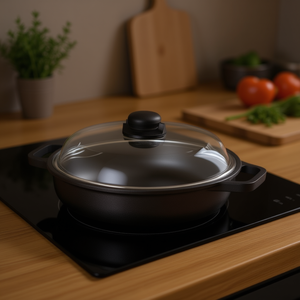 Sartén Antiadherente de Aluminio Risoli de 32 cm con Tapa, Compatible con Inducción, Color Negro 099IN 32TP - Product Image 3