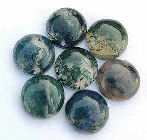 Cabujones redondos pulidos hechos a mano de alta calidad, ágata de musgo Natural, piedras preciosas sueltas calibradas, proveedor de joyería de moda - Product Image 2