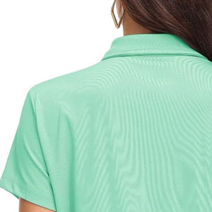 Polo pour femme à manches courtes, séchage rapide, avec logo personnalisé, respirant, anti-humidité, pour le golf, le tennis, le sport, haut décontracté uni - Product Image 5