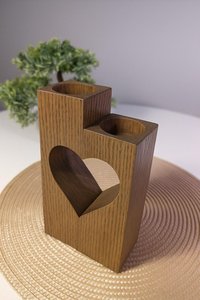 Portavelas de Madera de Alta Calidad, Soporte de Madera Maciza para Velas, Decoración para el Hogar y Eventos del Día de San Valentín - Product Image 2