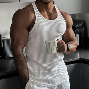 Men's Muscle Tank Top Sleeveless Fitness Bodybuilding <b>Stringer</b> <b>Vest</b> Athletic Training Wear - Product Image 1