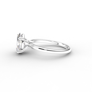 IGI Certified Oval Cut Lab Grown Diamond Solitaire Engagement Ring in <b>Solid</b> 925 Sterling <b>Silver</b> - Product Image 2