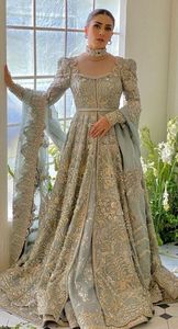 ZARDOZI EMBROIDERY on <b>BRIDAL</b> <b>JACKET</b>,LEHENGA & DUPATTA DRESS WITH EMBELLISHED CRYSTAL GLASS BEADS,DABKA WORK for WEDDING @ 2024 - Product Image 2
