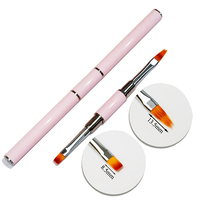 Pincel Profesional para Uñas de Doble Cabeza, para Delinear, Pintar Flores en Gel, Herramientas de Arte para Manicura, de Plástico