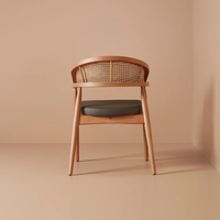 Fauteuil moderne en teck européen, écologique et durable, avec dossier incurvé, pour appartements, villas et salles à manger