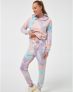 ชุดเสื้อผ้า2ชิ้นมัดย้อม2ชิ้นสำหรับผู้หญิงเสื้อผ้าลำลองแขนสั้นแบบมัดย้อมมาใหม่ฤดูร้อน - Product Image 2