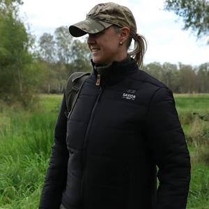 Veste matelassée à col montant d'hiver de conception OEM avec logo à l'avant Matériau respirant de haute qualité pour hommes - Product Image 5