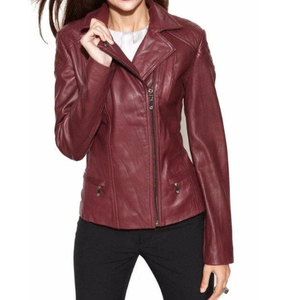 Veste en cuir pour femmes OEM de haute qualité Offre Spéciale Vêtements d'extérieur à la mode Nouveau modèle Vestes en cuir décontractées à fermeture éclair pour femmes - Product Image 2