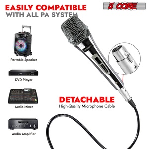 ไมโครโฟนไดนามิก 5Core XLR สำหรับคาราโอเกะ ร้องเพลงในสตูดิโอ ไมค์แบบมือถือ - Product Image 4