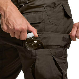 Wholesale <b>Green</b> Men's <b>Cargo</b> <b>Pants</b> Multiple <b>Cargo</b> Pockets Embroidery Cotton Fabric 100% Cotton Lightweight Casual Waist - Product Image 2