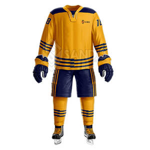 En stock grande taille 100% polyester uniforme de hockey sur glace unisexe adultes ensemble style - Product Image 3