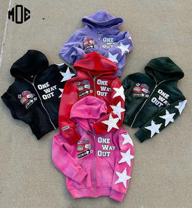 เสื้อมีฮู้ดมีซิปสำหรับผู้ชายผ้าคอตตอนผ้า100% ปักลายนูนระบายอากาศได้ดีแห้งเร็ว - Product Image 1