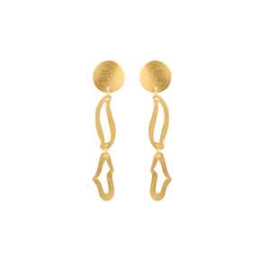 High Quality Brass Gold Plated Plain Stud Earrings Handmade Matt Finish Brass Gold Plated Stud Earring Wholesale manufacturer - Product Image 1