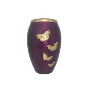 HHO-Urna conmemorativa de latón negro azulado monarca para adultos, contenedores de cenizas personalizados con Corazón dorado grabado para funerales - Product Image 6