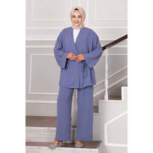 Conjunto de 2 Piezas de Hiyab Aerobin con Lazos Laterales, Azul Marino - Product Image 5