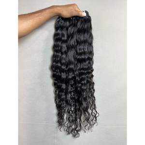 Cheveux vierges indiens et vietnamiens, boucles lâches, ondulation naturelle, tissage d'un seul donneur, longueur étirée de 8 à 36 pouces, style crépu - Product Image 3
