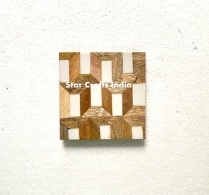 Dessous de verre personnalisés en résine et bois pour la décoration de la maison Dessous de verre ronds en résine époxy pour hôtel Sous-verres en bois d'acacia - Product Image 2