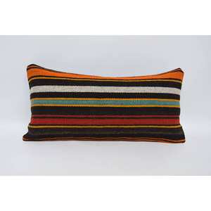 Coussin décoratif en laine Kilim multicolore 12x24 pouces Coussin décoratif de luxe Vintage Leaves Pattern Portable Woven Bedding Square Cushion - Product Image 1