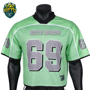 Fully Custom High Quality <b>Mesh</b> Polyester Football Jersey Oversized Boxy Shirt <b>Cropped</b> Streetwear American Football Jersey - Product Image 1
