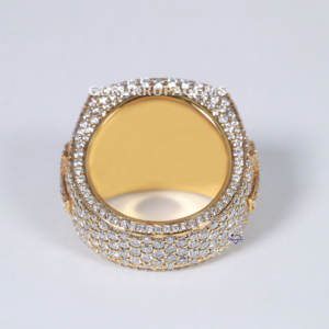 Customizable 925 Sterling Silver Unisex Hip Hop Ring with VVS Clarity Moissanite Diamond Crafted Letter Pattern Jewelry - Product Image 4