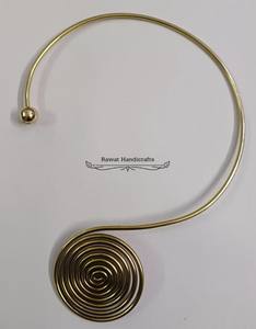 ทองเหลืองชอคเกอร์เครื่องประดับ hasli เครื่องประดับแฟชั่นทำด้วยมือทำในอินเดียเครื่องประดับ NK- 16223P - Product Image 1