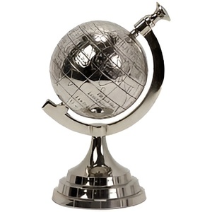 Diseño de acabado de color plateado más vendido, globo de mapa del mundo, globo de Metal de aluminio, lo mejor para vajilla, globo de diseño decorativo - Product Image 4