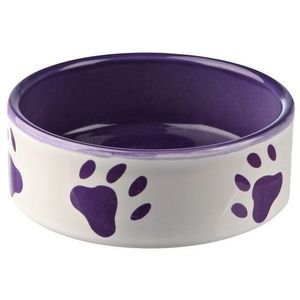 Ciotola per cibo e acqua in porcellana per cani 0.8 litro bianco viola - Product Image 1