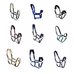 Licou fait main fait sur commande de cheval de polyester d'équitation avec le rembourrage épais doux - Product Image 5