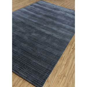 พรมจาอิปุร์ HWJ-01 สีพื้น เทาและดำ ทอมือจากขนสัตว์และไหมไผ่ สำหรับใช้ในบ้าน - Product Image 2