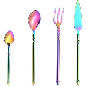 Conception personnalisée bas quantité minimale de commande acier inoxydable couleur arc-en-ciel couverts mariage couteau cuillère fourchette ensembles de couverts pour buffet ou dîner - Product Image 1