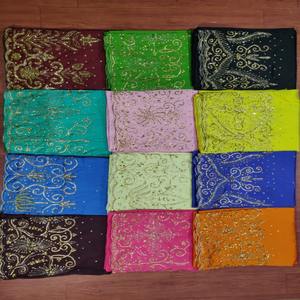 Nouvelle Tissu en Satin Authentique et Luxueux Gorgora avec Broderie Intricate pour Tenues de Mariage et de Fiançailles - Product Image 2