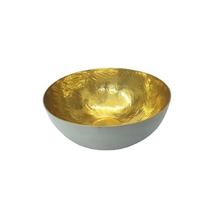 Nouvel arrivage de décoration en métal blanc et doré, grand bol décoratif moderne et élégant - Product Image 1