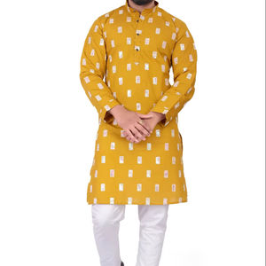 Élégant Vintage Long Hommes Designer Ethnique Porter Fête De Mariage Élégant Chikankari Kurta Traditionnel À La Main Coton Outfit 2025 - Product Image 1