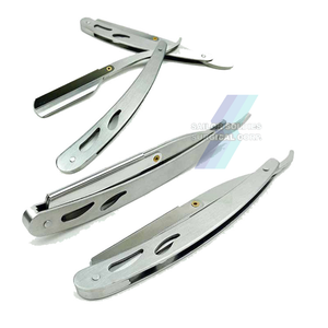 Rasoir droit acier inoxydable barbier rasoir Salon pliant rasage coupe de cheveux tondeuse avec lame outils complets ensemble barbier rasoir - Product Image 2