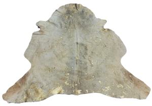 พรมหนังวัวสีน้ำตาลและสีขาวพร้อมขนฟอยล์สีทองบนพรมหนังวัวธรรมชาติไม่ลื่นตกแต่งผิว - Product Image 2