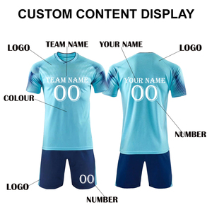 Conjunto de Ropa Deportiva de Fútbol, Jersey y Pantalones Cortos de Poliéster de Secado Rápido, Uniforme de Fútbol con Estampado Personalizado, Entrenamiento, Partido, OEM, ODM, Pedidos al por Mayor - Product Image 4