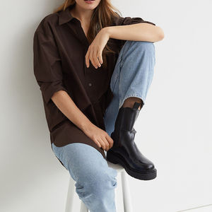 Vestido de franela único informal ajustado de manga larga a la moda, camisa a cuadros, gran oferta, camisa de manga larga para mujer, para mujer con servicio OEM - Product Image 1