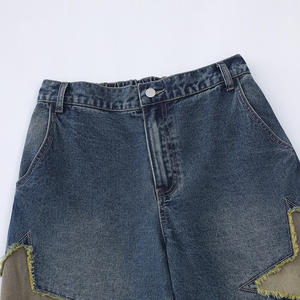 Short en jean personnalisé de couleur unie écologique pour hommes-Short d'été vintage de haute qualité lavé à l'acide en coton biologique respirant - Product Image 2