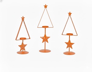 Portavelas de Metal con Diseño de Árbol de Navidad Moderno para Decoración del Hogar, Centro de Mesa para Bodas, Diseño Geométrico para Decoración de Mesa - Product Image 1