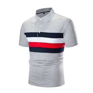 T-shirt polo unisexe personnalisable pour homme Tissu tricoté de haute qualité 220gsm Motif solide Col dur Court Anti-rétrécissement Tendance - Product Image 1
