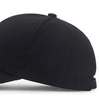 Gorra de Béisbol Negra Unisex de 6 Paneles, Algodón, Cierre Ajustable con Velcro, Gorra Informal de Color Sólido para Adultos