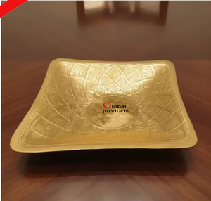 most selling <b>golden</b> finished metal stainless steel snack serving platter for hotel restaurant and <b>bar</b> - Product Image 5