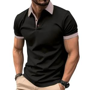Tela transpirable Patrón de logotipo personalizado Moda Cuello en V Algodón suelto Color sólido Hombres Camisas Casual - Product Image 5
