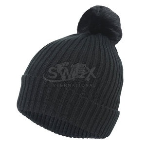 Unisex Winter Jacquard Knitted Bobble Beanie Hat Custom Logo Printing Bobble Hat In High Quality - Product Image 4