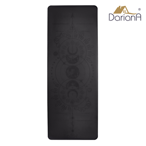 Premium PU Yoga <b>Mat</b> Moon Design Black 183×68×5 mm Non Slip Natural Rubber Exercise <b>Mat</b> - Product Image 4