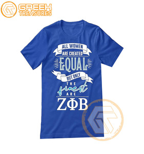 T-shirt pour femmes Zeta Phi Beta personnalisé en gros vêtements de sororité t-shirts en coton vêtements de fraternité pour femmes plus fines - Product Image 1