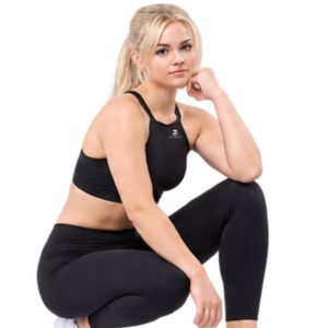 Ensemble deux pièces pour femme : Leggings noirs taille haute et soutien-gorge de sport pour la gym, l'entraînement et le yoga - Product Image 3