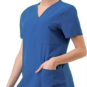 Ensemble d'uniformes médicaux unisexes pour hommes et femmes, haut à col en V et pantalon de jogging - Product Image 2