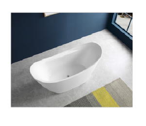 อ่างอาบน้ำแบบตั้งอิสระอะคริลิคทรงกลมสีขาวผลิตภัณฑ์ที่ทนทานปรับได้ - Product Image 1