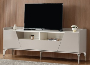Modern Midcentury Convertible <b>TV</b> <b>Stand</b> with Storage for 50-54 in <b>TV</b> Living Room Furniture White Solid Wood Design Floor Mount - Product Image 2